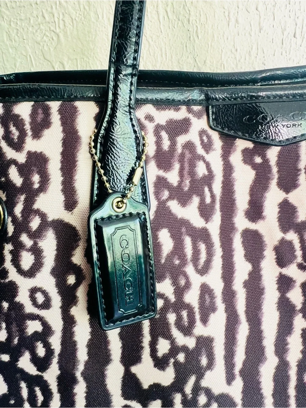 Coach Leopard Print Drawstring Shoulder Bag